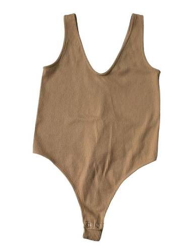 Anwnd  Beige Bodysuit Tank Top Women Size Large NWT | 10H-45