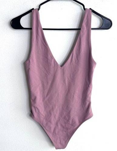 Babaton  Small Pink Contour V-Neck Bodysuit