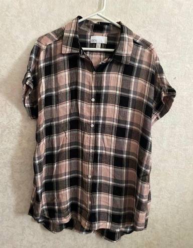 Nordstrom  Rack women’s large pink plaid button down top