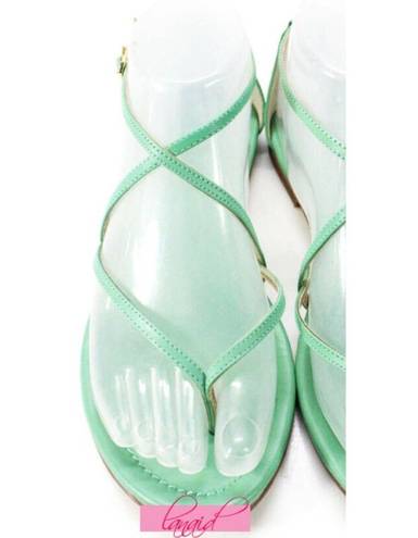 J.Crew  Audra Leather Sandals Strappy Mint Flats