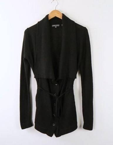 Vince  Wool Cashmere Tie Waist Drape Cardigan Sweater