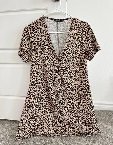 Boohoo Cheetah Print Mini Dress