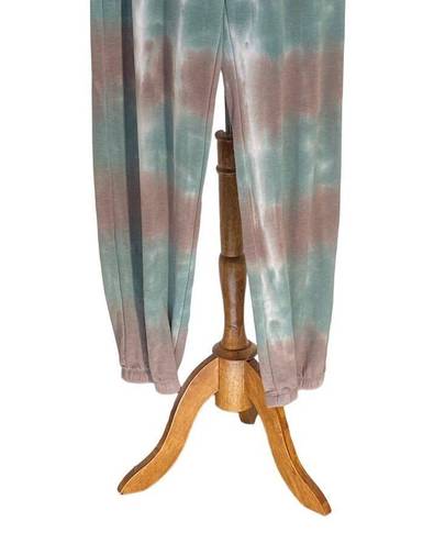 Lulus  Iconic Moves Joggers Green Size M NWT Boho Loungewear Tie Dye Athleisure