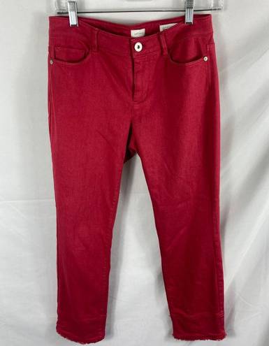 J.Jill  Denim Authentic Fit Cropped Red Jean Size 2