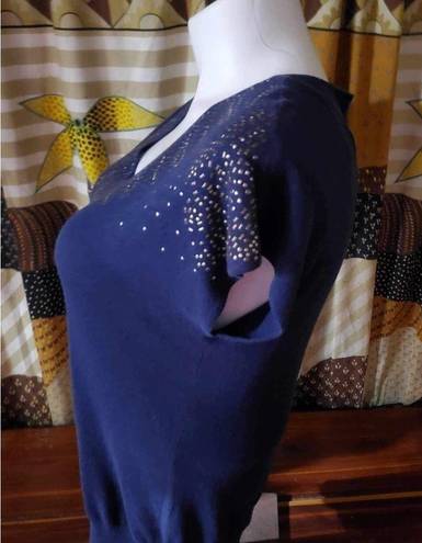 Cache  size medium blue top cap sleeve bust 38 inches length 27 inches