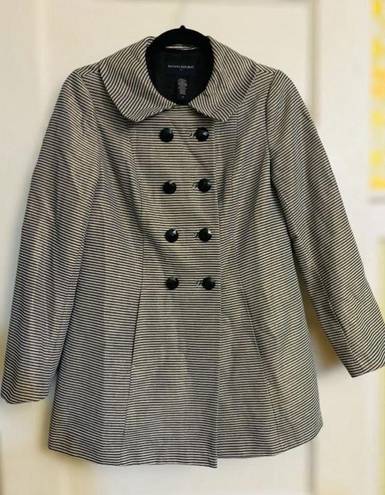 Banana Republic  Women’s Small Metallic Striped Double Breasted Pea Coat • Lined