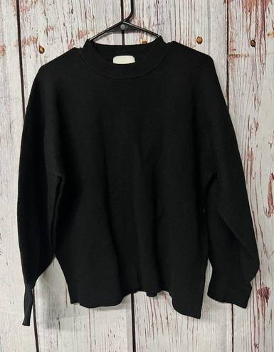 The Row All: Crew Bubble Sleeve Sweater - Black / Size Medium