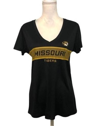 Rivalry Threads NWOT Black Gold Missouri Tigers V Neck T Shirt Top