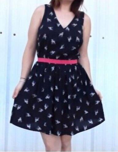 Marilyn Monroe  NWT Black Pink Dalmation Dog Print Pinup Sleeveless Dress Small