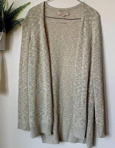 Loft NWOT Ann Taylor  Cream Lightweight Knit Long Sleeve Cardigan