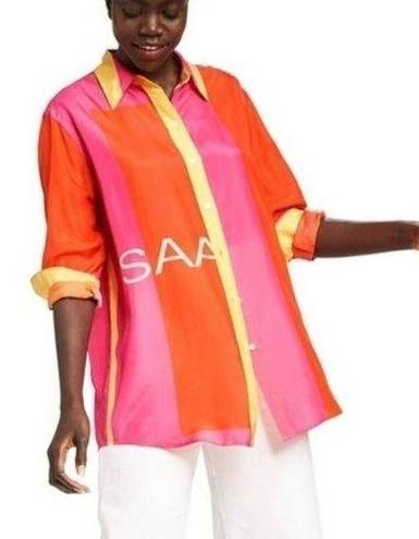 Isaac Mizrahi  for Target color block silk blouse