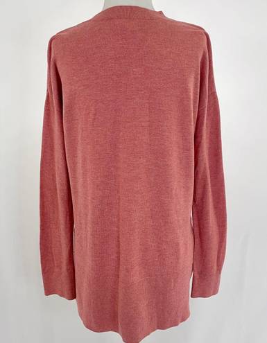 Lou & grey High Low Hem Crewneck Sweater Long Sleeve Pullover Pink Size Medium