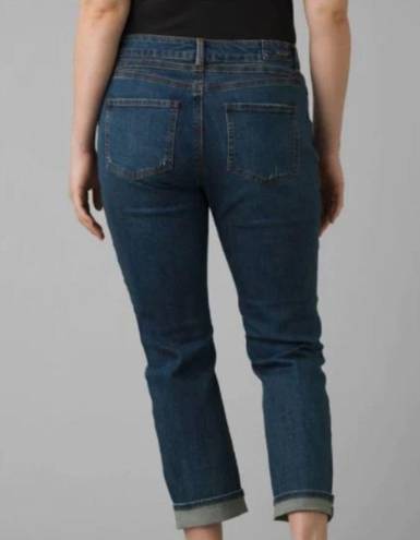 prAna NWT  Buxton Deep Blue Wash Denim Boyfriend Women 6 Organic Cotton Jeans