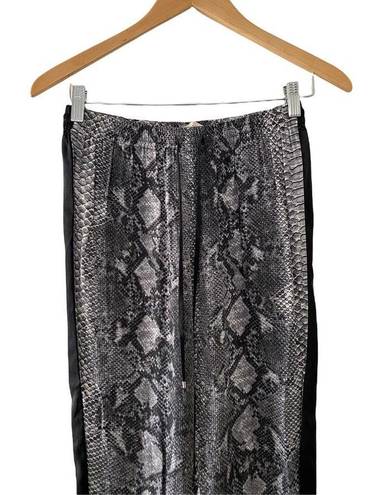 Rebecca Taylor  Womens Pull Up Snake Print Pants Black Grey Size 2