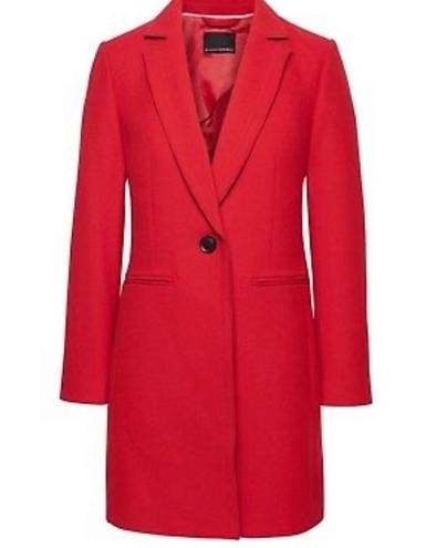 Banana Republic  Wool Blend Red Coat Mario Bellucci Italian Melton NEW Size 6