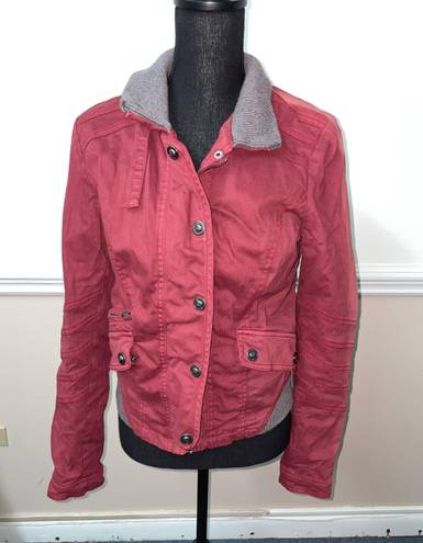 Free People Burgundy Bomber Jacket Size 6