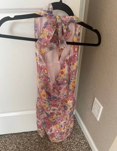 Pink Lily Floral Falter Mini Dress! NWOT! 