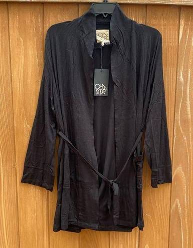 Chaser  Black Glitter Kimono/Duster/Jacket/Cardigan. Medium. New NWT Rock & Roll