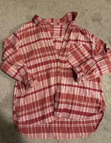 Aerie red and pink flannel 