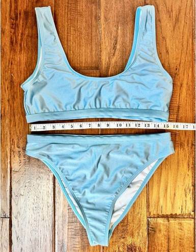 Daisy Dippin’ ’s Bikini Set Ice Blue Matador Top High Rise Ultra Bottom Bikini XL