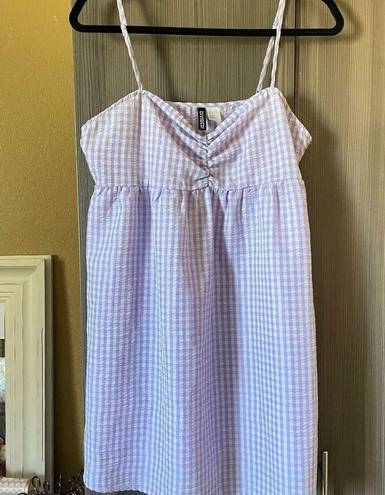 Divided  Lavender Gingham Print Babydoll Dress