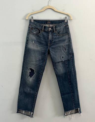 Polo Ralph Lauren Waverly Straight Crop Patchwork Distressed Denim Jeans