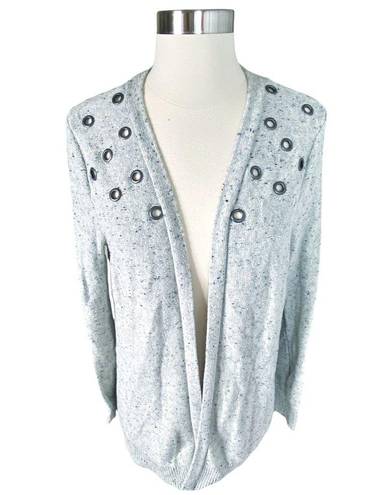 Torrid  Gray Grommet Detail Open Front Cardigan - Size 00