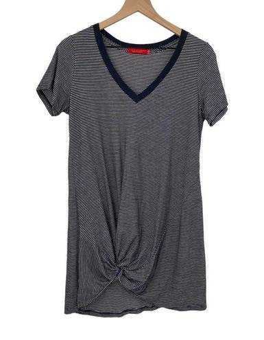 n:philanthropy  V-neck Mini T Shirt Dress Supima Cotton Twist Front Blue White S