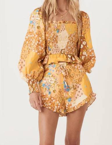 Spell & The Gypsy Collective Spell & The Gypsy $288 Freda Shirred Blouse + Patchwork Shorts Set