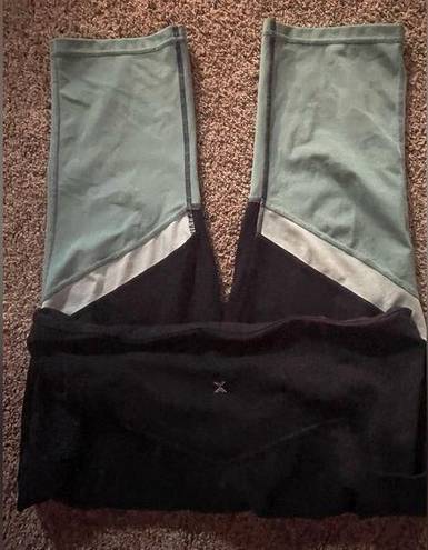 Xersion  Capri Leggings Women's XXL Navy Blue & Aquamarine Pull On and High Waist