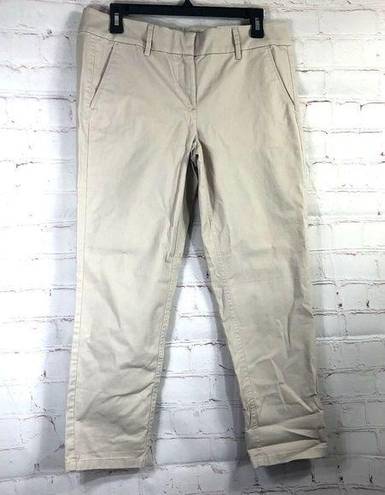 The Loft  Womens Pants Sz 8P Khaki Moderen Chino Crop Fite Petite Tan Beige Stretch