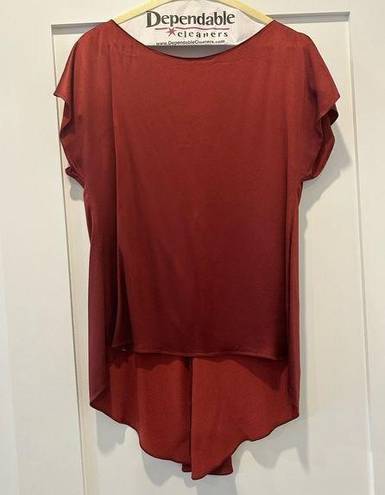 The Row Brick Red Silk Top w/ Low Back