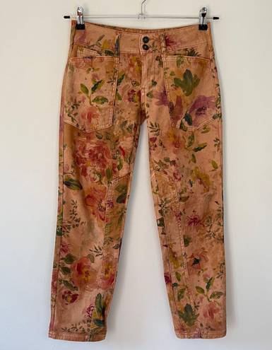 Pilcro Anthropologie The Wanderer Low Rise Slouchy Floral Utility Ankle Pants