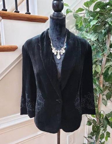 Style & Co . Women's Black Polyester Long Sleeve Single Breasted Jacket Blazer 16W