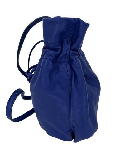 Polo  Ralph Lauren Blue Leather Pony Pouch Bucket Bag