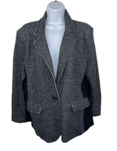 Tommy Hilfiger  Soft Fabric Mix Media Cotton Mix Blazer raw hem size Large