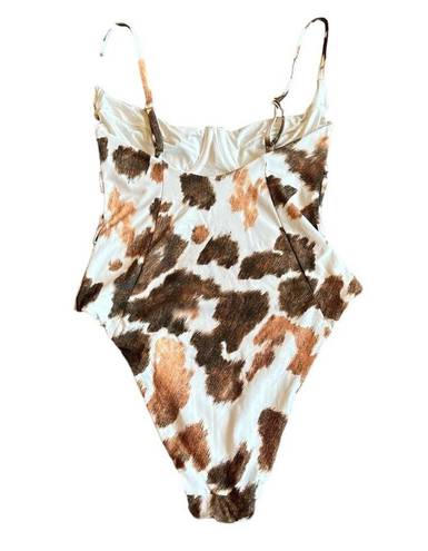 We Wore What  Danielle One Piece Cowhide Swimsuit Bathing Suit Size XS Women's