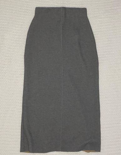 ZARA Grey Ribbed Pencil Maxi Skirt