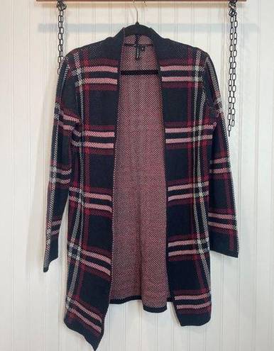 The Moon  & Madison Black & Red Buffalo Plaid Cotton Open Cardigan Size XS