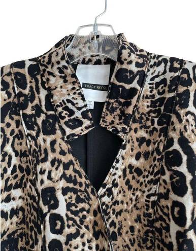 Tracy Reese  Animal Print Blazer Jacket Scuba Stretch Size L Snakeskin‎ Cheetah