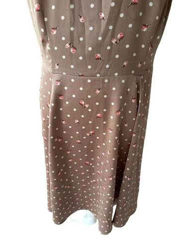 Krass&co NY &  Eva Mendes Taupe Floral Dress Size 12