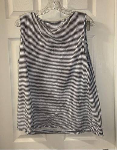 Karen Scott  Sport Navy/Whjte Striped Sleeveless Tank XXL