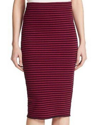 A.L.C. Dark Cherry & Navy Blue Stripe Delmar Skirt