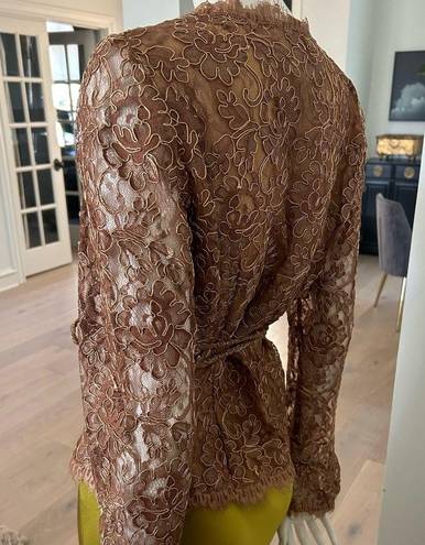 Chetta B  Gold Lace Wrap Going Out Top or Jacket in size 10