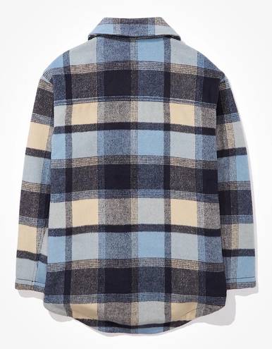 American Eagle AE Oversized Plaid Flannel Coat