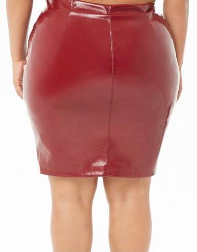 Forever 21 Plus Burgundy Leather Skirt 0X New