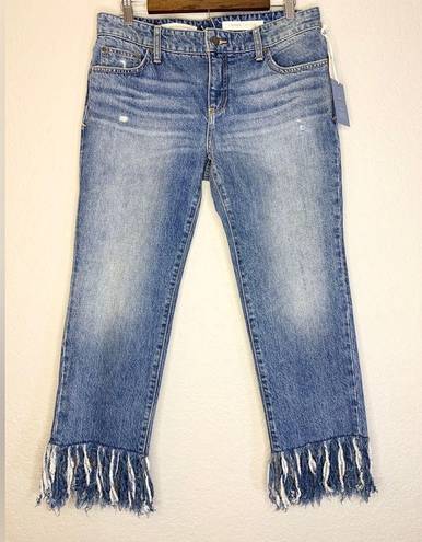 Pilcro and the Letterpress Anthropologie  Hyphen Boy Fit Fringe Crop Jeans 28