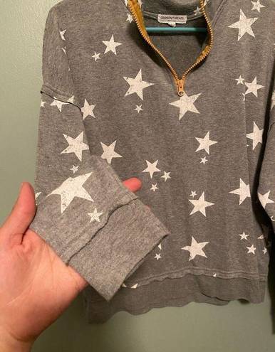 Grayson Threads  Gray Star Zip Collar Sweatshirt Size Large