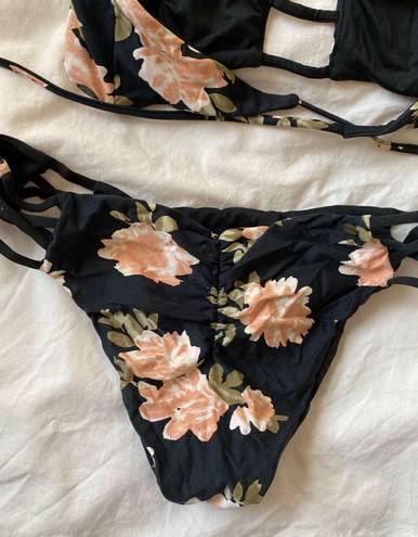 O'Neill Black And Floral Bathing Suit Set