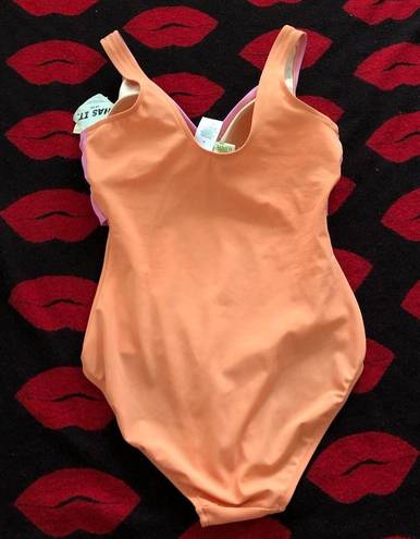 One Piece Vintage Islander Pink Orange  Swimsuit S